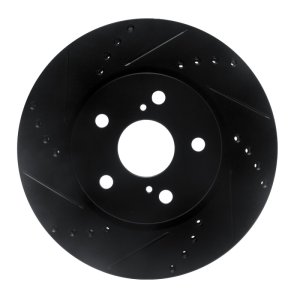 Toyota C-HR Brake Rotor (1) - Front Left - R1 Concepts - Drilled & Slotted - Black - `18-`22